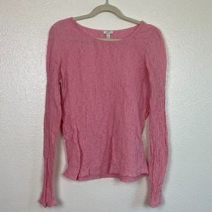 J.JILL Rose Crinkle Texture Long Sleeve Top